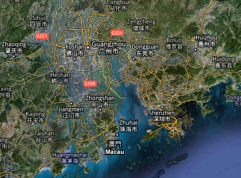 urbanización, megalópolis, demografía, Guangzhou, Shenzhen, río de las Perlas, éxodo rural