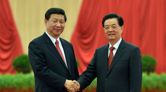 Hu Jintao y Xi Jinping se reúnen con delegados 