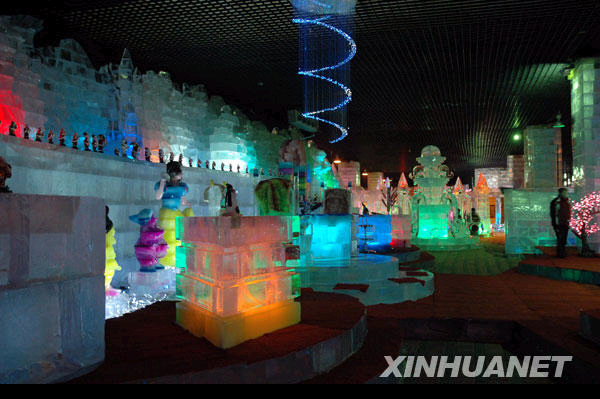 The ice sculptures in Harbin Ice and Snow Art Museum. [Photo: Xinhuanet] 
