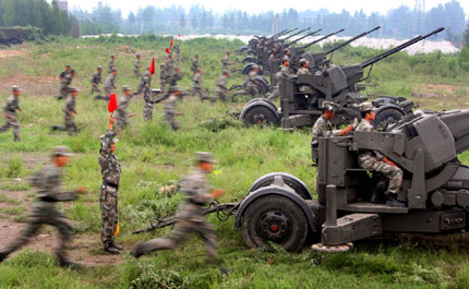 China kicks off air defense drills