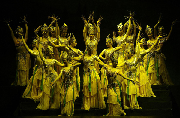 Dancers from China's Gansu province Opera Ensemble perform during their Dunhuang Charm Show at the National Palace of Culture in Sofia February 8, 2011. [Photo/China Daily via Agencies]