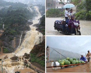 Aufgrund des schweren tropischen Sturms 'Talim' wird die Stadt Wenzhou in der ostchinesischen Provinz Zhejiang seit Montag von heftigen Regenfällen heimgesucht.