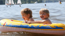 People enjoy sunlight in Germany