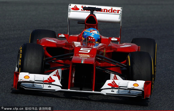 Fernando Alonso of Spain and Ferrari drives during the Formula One testing at Circuit de Catalunya on Mar. 4, 2012 in Barcelona, Spain.