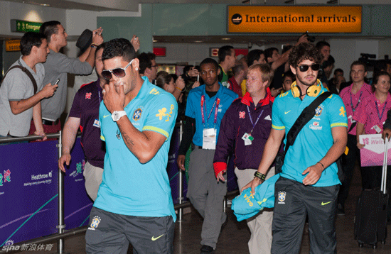  Brazil Olympic soccer team arrives in London.