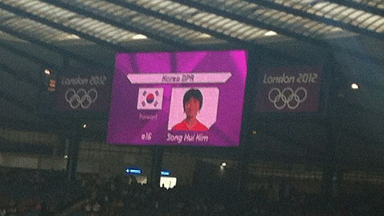 North Korean players protested after seeing South Korea's flag mistakenly displayed on the big screens.