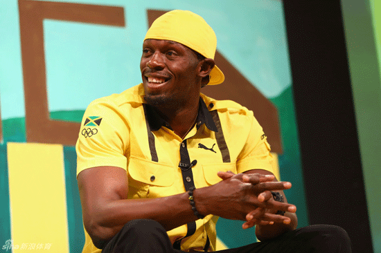  Usain Bolt attends a press conference at London.