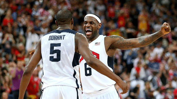 Kevin Durant and LeBron James helped the United States pull out a thrilling 107-100 win.