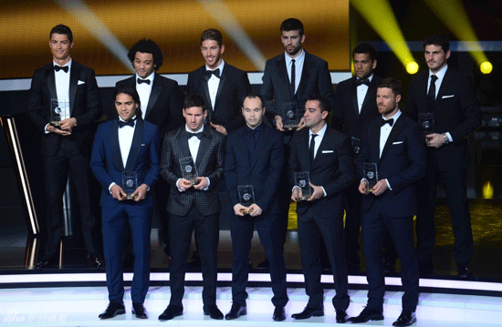 The Team of the Year was made up entirely of La Liga players.