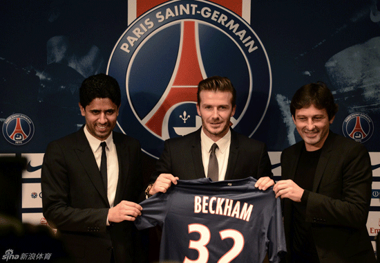 David Beckham unveiled as Paris Saint-Germain's latest signing at news conference.
