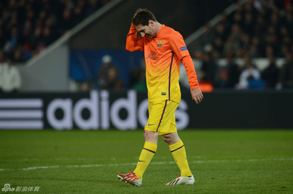 Messi limped off at half-time and was replaced by Cesc Fabregas.