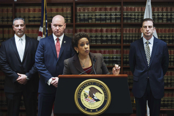 Loretta Lynch, United States Attorney for the Eastern District of New York, speaks at a news conference in New York, May 9, 2013. [China Daily via agencies]