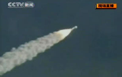 日本“月亮女神”繞月探測衛星升空。（央視截圖）