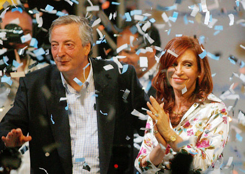 阿根廷第一夫人宣佈在總統選舉中獲勝(組圖)