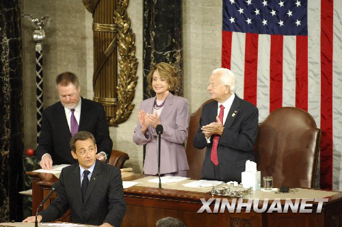 法國總統薩科齊在美國會發表演講