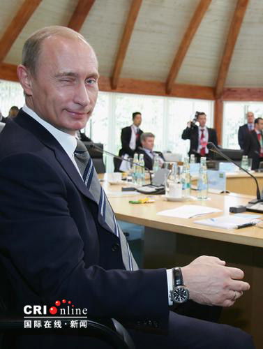 2007年6月8日，德国海里根达姆，俄罗斯总统普京在出席八国集团与发展中国家与非洲国家领导人会议前。