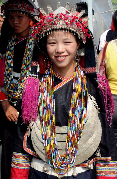 6月29日,广西巴马县布努瑶民举行庆祝活动欢度祝著节,当地的番瑶