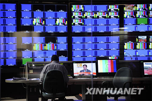 位于国际广播中心（IBC）内部的BOB转播主控制机房将成为高清电视信号转播核心（7月29日摄）。