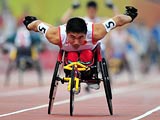 田径——中国队获得男子4X100米接力T53/T54级金牌[组图]