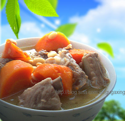 秋补好菜：简单易学的胡萝卜黄豆焖排骨(组图)