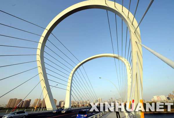 10月10日，沈阳三好桥正式通车。该桥全长1340米，主桥宽34米，引桥宽32米，双向六车道，是贯通沈阳浑河南北的第九座跨河大桥。 新华社记者 李钢 摄 