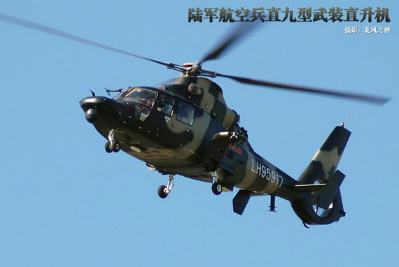 陸航裝備的直-9屬於輕型直升機