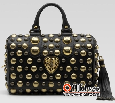 黑色皮质Babouska波士顿手袋 $3,195.00