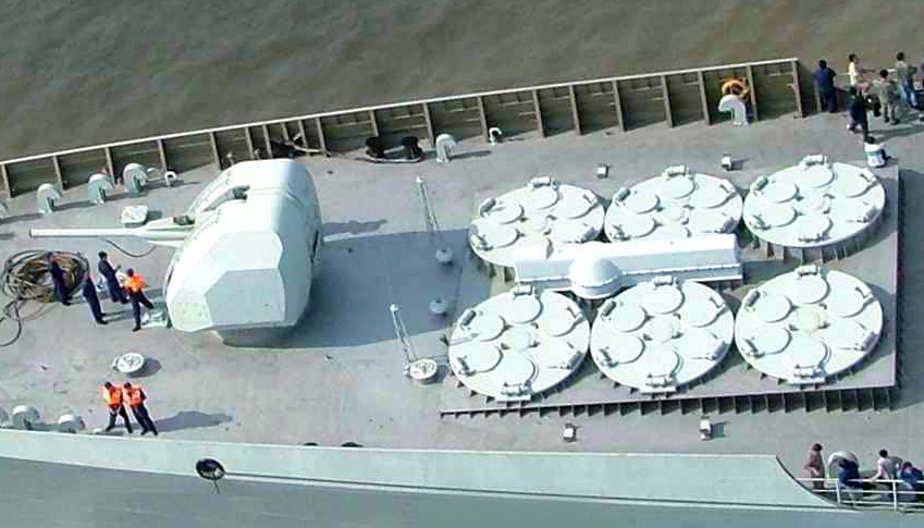 中國052C防空驅逐艦垂發裝置特寫(來源：今日中國防務)