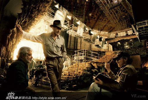 2008年2月: 奪寶奇兵3背後的男人： George Lucas， 哈裏森-福特和斯蒂文-斯皮爾伯格。 攝影 Annie Leibovitz