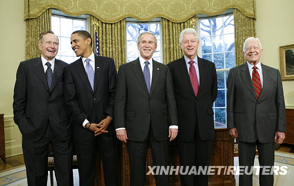 美国至今健在的5位(前)总统 27年来首聚白宫[组图]