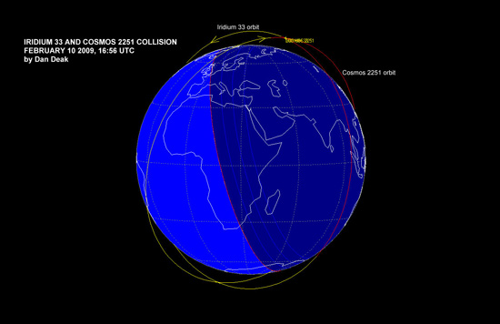 美俄卫星相撞 系历史上首次卫星相撞事故[组图]