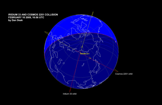 美俄卫星相撞 系历史上首次卫星相撞事故[组图]