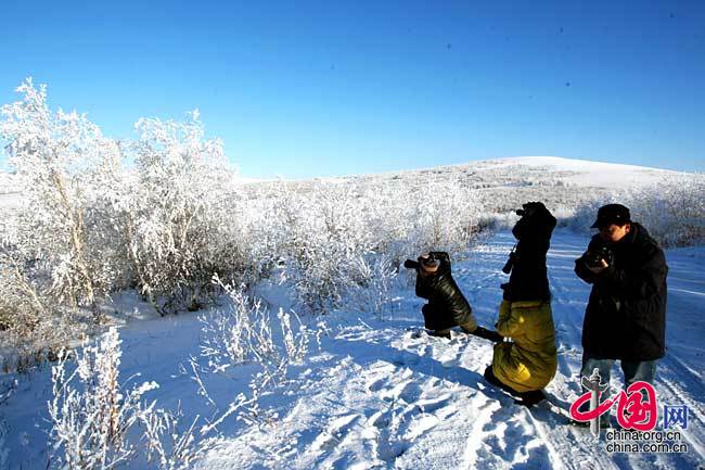 看雪山赏树挂 银装素裹宝格达山林场醉游人[组图]