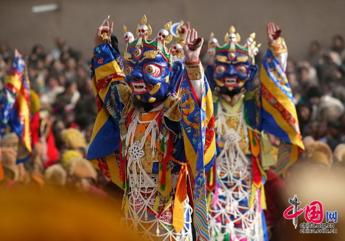 藏地盛大的法舞跳神節(jié) 祈禱新的一年太平安康[組圖]