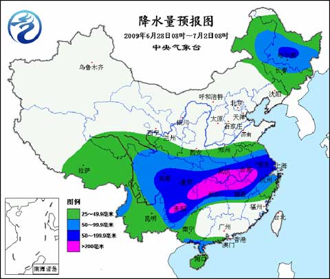 未来五天长江中下游等地将有持续暴雨 须防洪涝
