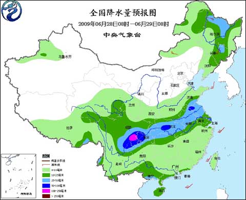 6月28日：未来三天全国天气预报