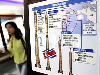 韩国媒体报道 朝鲜向海上发射三枚导弹[组图]