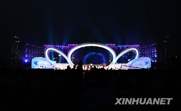 8月6日，“奥运华章献祖国”纪念北京奥运会成功举办一周年音乐会在北京奥林匹克森林公园举行。图为音乐会现场。
