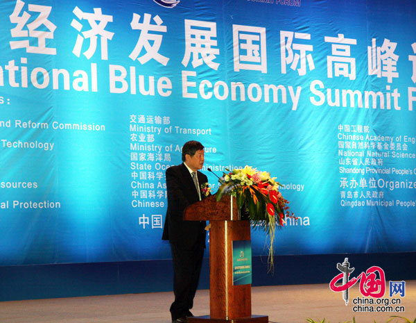 国家发改委副主任杜鹰发表题为“大力发展蓝色经济 走可持续发展的路子”演讲 中国网 张琳 摄