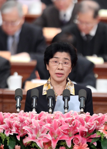 全国政协副主席,九三学社中央副主席,中国科学院院士王志珍发言