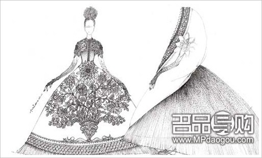 华丽刺绣等中式元素的<em>设计</em>细节与西式传统<em>婚纱</em>