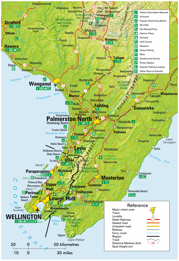 新西兰首都惠灵顿地图 由新西兰旅游局提供