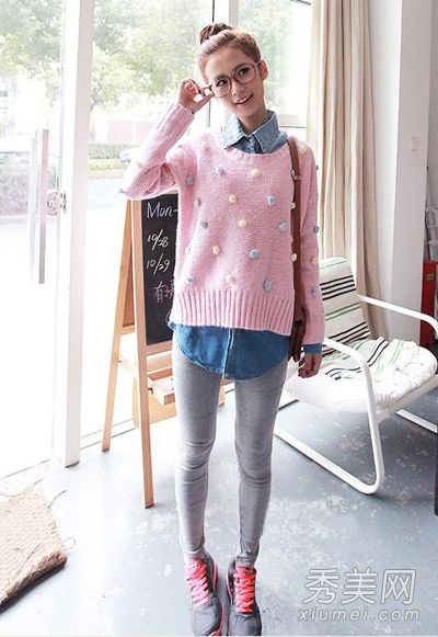 毛衣搭配衬衫+百搭修身经典不败显个性(组图)