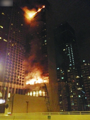 香港海逸君绰酒店昨日发生大火