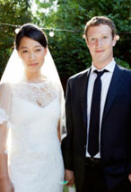 扎克伯格与华裔女友婚纱照