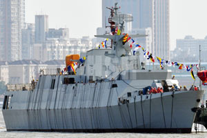 中国海军国产新型056型护卫舰5号舰下水