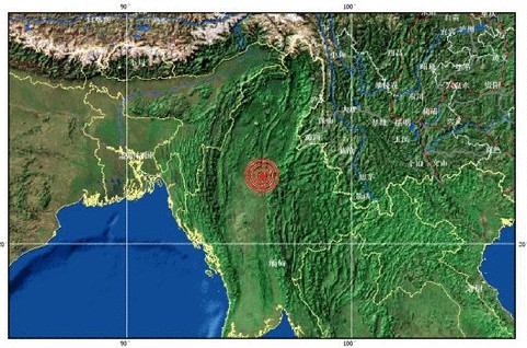 缅甸国家气象局11日下午证实，当地时间11日上午7时40分(北京时间9时10分)，缅甸北部曼德勒省德坯珍地区发生6.8级地震