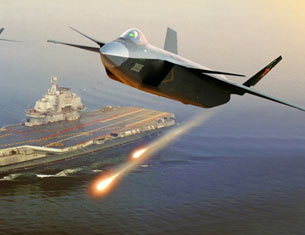 惊艳!歼20舰载机群护航辽宁舰CG图