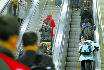 上海不再倡导自动扶梯“左行右立”