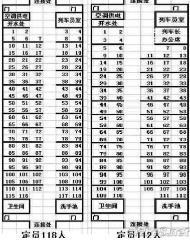 火车k282座位分布图图片